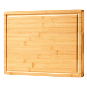 Bamboo Wood Cutting Board for Kitchen, 1" Thick Butcher Block, Cheese Charcuterie Board, with Side Handles and Juice Grooves, 16x11" (Medium, Carbonized)