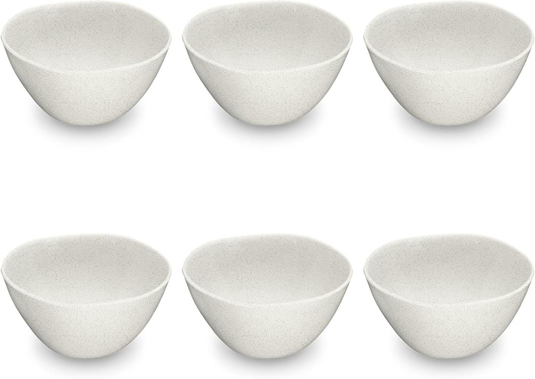 TarHong Organic Wheat Polypro Bowl, Microwaveable, Shatterproof, Indoor/Outdoor, 5.9" x 2.6", Cream, Set of 6