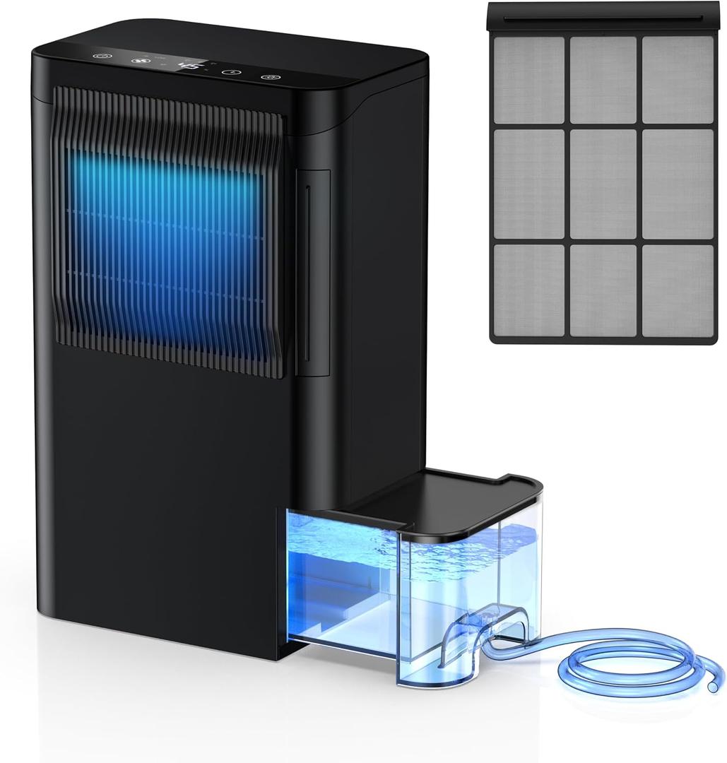 Dehumidifiers for Home 1500 Sq.Ft, 2.5L Tank, 35dB Quiet, New Rotary Technology Dehumidifier with Drain Hose, Works Down to 1C/34F, Auto Shutoff, Ideal for Basement Bedroom Bathroom RV Closet