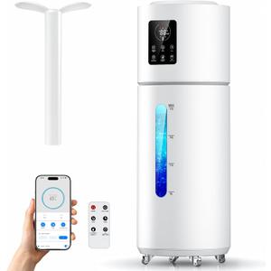 17L/4.5Gal Smart Humidifier Large Room Bedroom up to 1600 sq.ft, 120H Cool Mist Whole House Humidifier with App & Remote, Top-Fill, Aroma Diffuser, 35dB, 8H Timer, Night Light for Home, Office, Plants