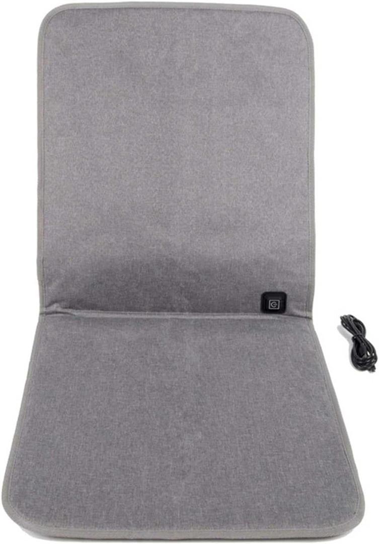 Backrest Heating Seat Cushion, 45 * 45 * 47cm Heated Seat Cushion USB Port Office Chair Heating Pad 3-Speed Temperature Control 3 Power Supply Modes Waterproof and Anti Slip