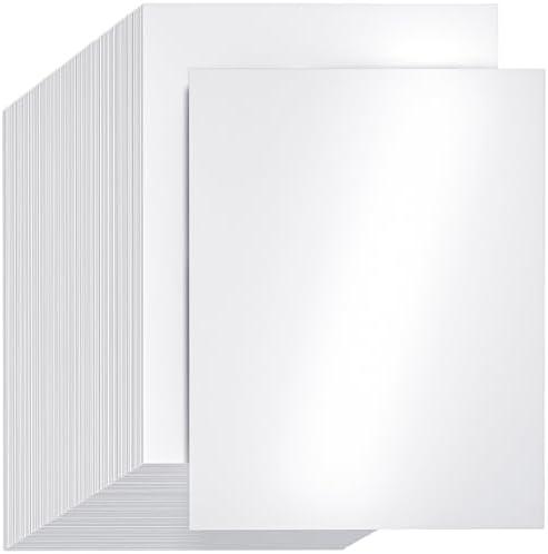 CreGear 100 Sheets White Shimmer Cardstock Printer Paper 8.5 x 11, 78lb/210gsm Glossy Card Stock, Premium Pearl Cardstock, Double Side Pearlescent Paper for DIY Craft, Christmas Card Making,Invitation