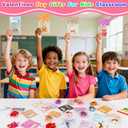 5 x 28 Packs Valentine's Day Cards for Kids School with Mini Plush Bear Keychain, Valentines Gift for Kids Classroom Valentines Gifts Valentine's Cards Party Favors