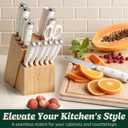 Knife Set, 15 Piece Premium Chef High Carbon Stainless Steel Kitchen Knife Block Set, Razor-sharp, Ergonomic Forged Triple Rivet Handle, Professional Knife Set for Kitchen, Dishwasher Safe(White)