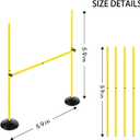 Voodans Adjustable Height Agility Hurdle Set Multi-Function Soccer Trainning Pole Set Coaching Sticks with Rubber Base (Pack of 6, 4.9 FT)