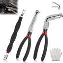 Electrical Disconnect Pliers 37960, Electrical Connector Plier for Cars,Fuel Line Petrol Clip Pipe Pliers,Connector Separator,Automotive Hose Disconnect Tools (4-Piece Set)