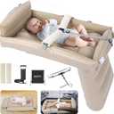 Kids Airplane Bed, Inflatable Plane Seat Extender for Toddler, Kids Travel Bed for Flight with Hand Pump, Toddler Travel Essentials