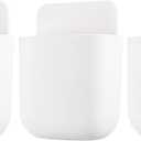 3 Pcs Remote Control Holder, Wall Mount Pen Holder Hole-Free Self Adhesive Phone Charging Organizer Pencil Storage Containers for Home Office School Supply Orgaizer (White