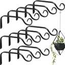 12 Pack Hanging Plant Bracket 7.3 Inches Metal Hook Decorative Straight Hanger for Bird Feeders, Wind Chimes, Flower Baskets, Planters Indoor Outdoor Wall