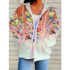 Womens Zip Up Hoodies Sweatshirts with Pocket Fall Fashion Outfits Casual Jackets 2025 Winter Clothes, M