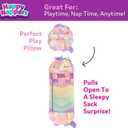 Happy Nappers 2-in-1 Pillow & Sleepy Sack Dreamy the Unicorn 54x20 Medium | Plush animal opens into a cozy sleeping bag for kids age 3+. 54 x 20 inch soft play character for travel and sleepovers