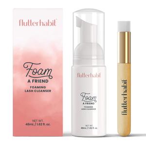 FlutterHabit Lash Shampoo, Gentle Foaming Eyelash Extension Cleanser, Lash Extension Cleanser Gently Removes Waterproof Makeup, Dirt, & Oil from Multi-Day Lashes, For Professional & Home Use (50ml)