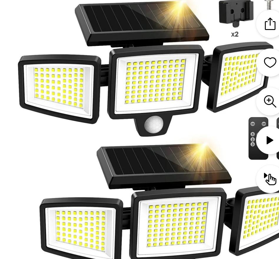 2 PACK SZRSTH Solar Lights Outdoor - 210 LED 2500LM Waterproof Motion Sensor Security Lights with Wireless Remote Flood Lights for Patio Garage Yard Entryways