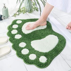 Bathroom Rugs Mats Water Absorbent Non-Slip Mat Used in Bathroom, Shower, Room, Etc.Soft Microfiber Bath Mat Machine Washable Bath Mat (Green, 19x26'')