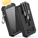 LATIMERIA 45800mAh Solar Charger Power Bank, Portable Phone Charger with USB C in/Output, 5V3.1A QC 3.0 Fast Charging for Cellphone, External Battery Pack Compatible with iPhone Samsung Google etc
