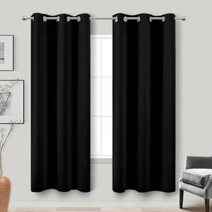 Black Curtains Size 13.5" x 72", 2 Panels