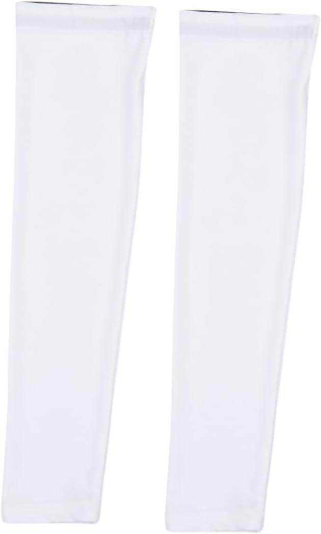 POPETPOP 3pair Unisex Uv Protection Cooling Arm Sleeves Long Sleeve Sunblock Covers for Outdoor Activities Driving Cycling White