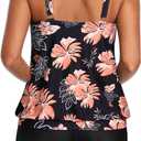 Aqua Eve Two Piece Women's Tankini Swimsuits Blouson Swim Tank Top with Shorts Modest Bathing Suits (Red, M)