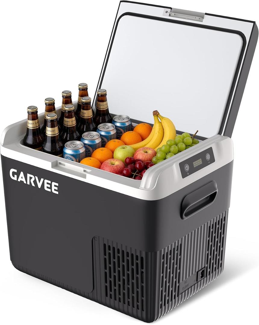 Garvee 12 Volt Refrigerator, 19QT 12V Car Fridge, Portable Freezer Compressor Electric Cooler, 12/24V DC 110-240V AC, Portable Refrigerator for RV/Truck/Camping, -4F to 68F