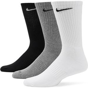 Nike Unisex Everyday Cushioned Training Crew Socks (3 Pairs), Multi-Color, Large