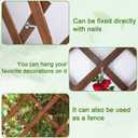 Wood Lattice Fence Panels for Outside 13.4"x78.8" Expandable Natural Wooden Wall Trellis Board Decorative Lattice Trellis Frame for Climbing Plants Vine Ivy Rose Outdoor Balcony Garden 2 Pcs