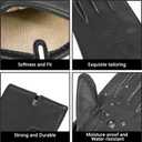 Deerskin Leather Gloves for Men and Women  Warm Winter Gloves with Soft Fleece Lining, Perfect Outdoor (Large)