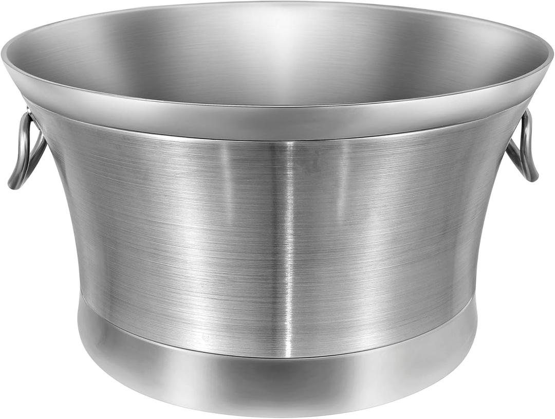 Large 6-Gallon Double Wall Stainless Steel Insulated Beverage Tub for Parties