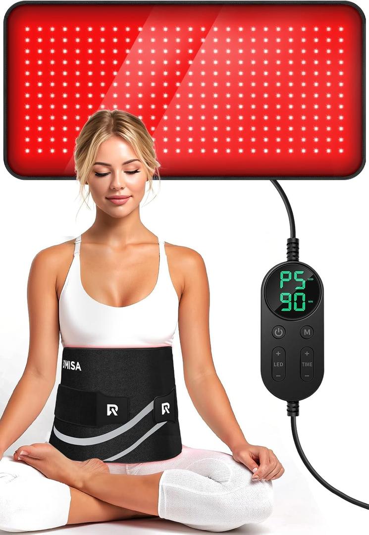 25 x 12.3 Large Red Light Therapy Pad for Body, Tri-Chip Grade 312 LEDs 48W, 10-90Min Timer with Controller, 660nm & 850nm Near Infrared Light Therapy Mat for Back Shoulder Joint Muscle