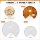 Leinuosen 2 Pcs 28in Banded Pine Wood Full Kidney Shaped Lazy Susan for Corner Base Cabinets with Iron Swivel Bearing for Kitchen Turntables, Not Include Metal Rod(28 Inch,Brown)