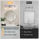 Upgrade 3-Light Bathroom Light Fixtures, Modern Vanity Light with Globe Glass Shade, Silver Chrome Bathroom Lights Over Mirror, Vanity Lights for Bathroom Bedroom Kitchen Hallway Living Room