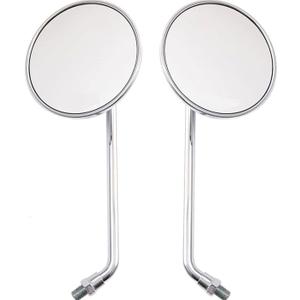 Rear View Mirror 10mm Motorcycle Scooter Round Moped Mirrors for Honda Honda CB 350 450 500 550 600 650 900 750 Suzuki Kawasaki/Universal M10 Chrome Motorcycle Rearview Side Mirrors for Handlebars