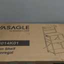 VASAGLE Kitchen Bakers Rack with Power Outlet, Coffee Bar 4-Tier with 8 S Hooks, Microwave Stand, Adjustable Shelf, for Small Spaces, Rustic Brown and Ink Black UKKS014K01V1 (23.6"W)