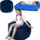 Bean Bag Chair and Sensory Crash Pad for Kids, Convertible Beanbag Folds from Lazy Chair to Floor Sensory Crash Pad, Children Lazy Sofa Chairs with Memory Foam Filling, Machine Washable