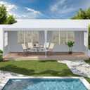 Large Party Tent 20x10FT Canopy Tent with 4 Removable Side Walls Outdoor Shade Shelter for Weddings Canopy Gazebo for Patio, Outdoor, Garden, White