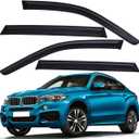 Lightronic Extra Durable Outside Mount Auto Vent Window Visor, Fits 2014-2018 BMW X5, UV Protection Rain Guard, Smoke Original Wind Deflector, No-Drill Easy Install, 4-Pcs