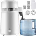 Vevor Pure Water Distiller 750W, Purifier Filter Fully Upgraded with Handle 1.1 Gal /4L, BPA Free Container, Perfect for Home Use, White