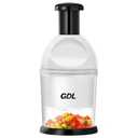 Food Chopper, Hand Chopper Dicer Easy to Clean, Manual Slap Vegetable Chopper Onion Cutter, Garlic Chopper Mincer for Onion, Nut, Tomato, Pepper, Celery, etc, White