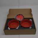 Petygooing Ceramic Dog Cat Bowl Set with Stand - Medium Dog Bowls, Anti-Slip Set of 2 - 28 OZ /3.6 Cups - Rust Red (Medium Size Dog Bowls 850ML*2)