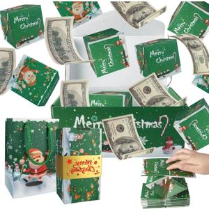 12PCS Surprise Gift Box Explosion for Money, Pop-Up Surprise Gifts Box, Unique Folding Bouncing Red Envelope Gift Box, Cash Explosion Luxury GiftBox for Christmas Birthday Anniversary Proposal(Green)
