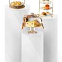Sedeke 3PC Cylinder Pedestal for Party, Large White Cake Stand, Pedestal Display Plinth Pillars for Wedding Ceremony Birthday Party Art Decor--35.4''(L),29.5''(M),23.6''(S)