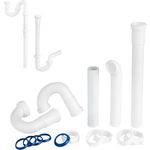 Bathroom Sink Drain Kit,for Most 1-1/4 Bathroom & Kitchen Sink Drain Repair,1-1/4 P Trap or S Trap Sink Plumbing Kit,Sink Pipe Replacement Parts