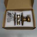Door Knobs Interior, Classic Decorative Antique Brass Privacy Door Knob Perfect for Bedroom or Bathroom Doors, Durable Stylish Hardware for Indoor Use- 1 Pack