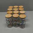 Yetene 12 Pack Winter Glass Cups Gifts 16 oz Color Changing Winter Glass Tumblers with Lids Straws Brushes Snowflake Lights Iced Coffee Cups for Women Men Employee Coworkers Holiday Party Favors