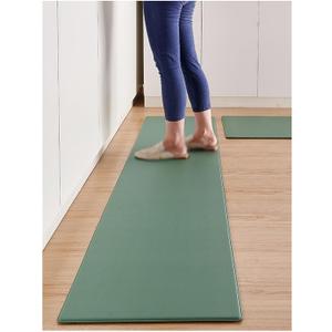 Kitchen Mat, Kitchen Rugs, Cushioned Kitchen Mats for Floor, Non Fatigue Rug Set, Non-Skid Standing Mat for, Office, Sink(Green,44x74cm/17.3x29in)