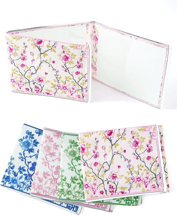 4Pcs 2026 Mahjong Card Sleeve, Fit Large Print Size(6 1/8”x4 3/4”), Chinoiserie Print Mahjong Card Protector, Soft Scorecard Cover Holder Mahjongs Accessories for Friends Gathering Gift(Multicolor)