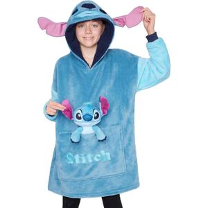Disney Blanket Hoodie with Plushie and 3D Ears Wearable Comfy Oversized Sweatshirt Sherpa Fleece Blanket Gifts for Kids