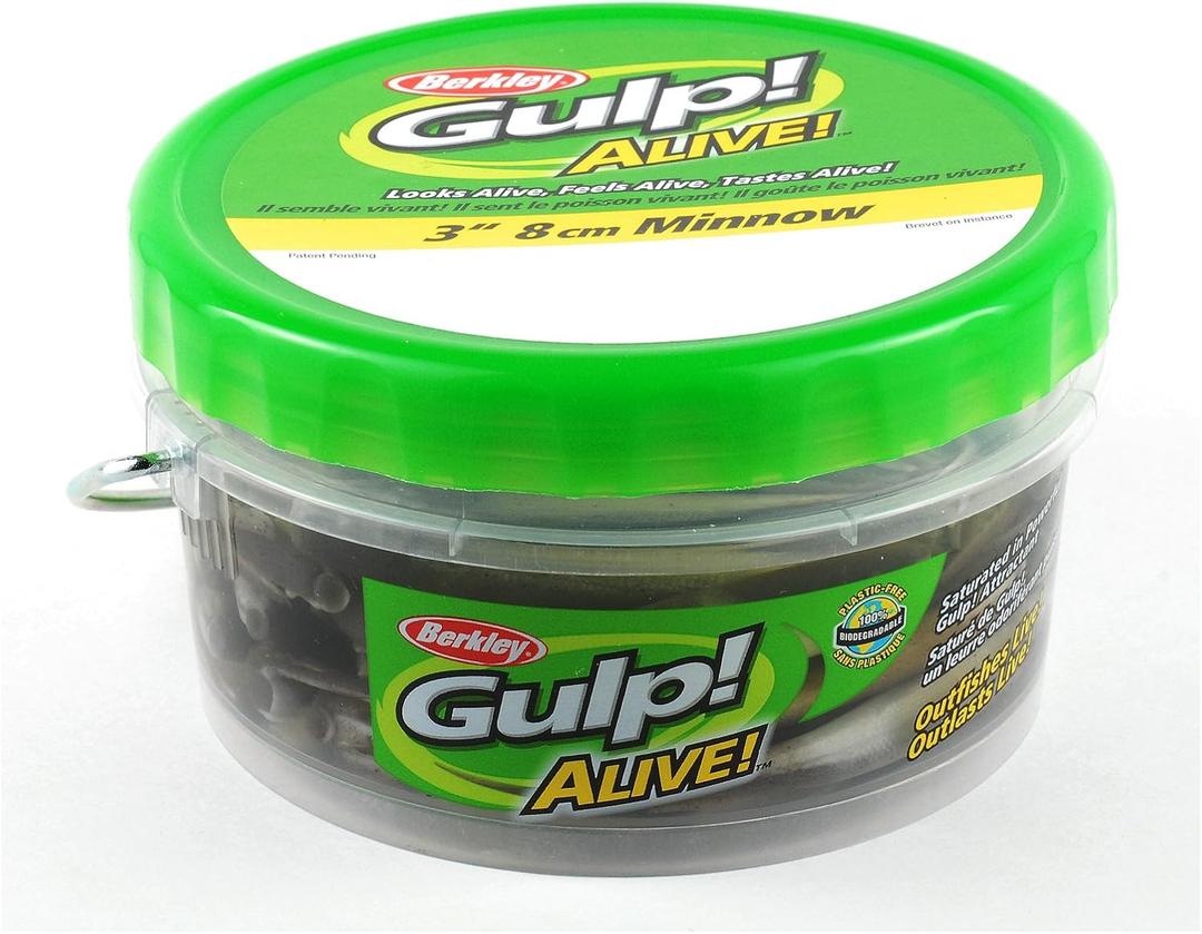 Berkley Gulp! Alive! Minnow Fishing Soft Bait (4in - Pint 4x7, Black Shad)