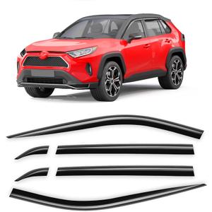 6-pcs Window Rain Guards Fit for Toyota RAV4 2019-2025 RAV 4 Low-Profile Rain Guard Extra Durable Window Deflectors Tape-On Window Visor Vent Visors Vent Shades Exterior Car Accessories