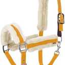 Equinavia Valkyrie Soft Ultra Fleece Padded Adjustable Breakaway Horse Halter - Golden Sunshine/White - Cob
