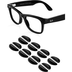 Compatible with Ray-Ban Meta Wayfarer Eyeglass Nose Pad, 8 Pairs Soft Silicone Nose Pads, Anti Slip Replacement Nose Pads (Black)